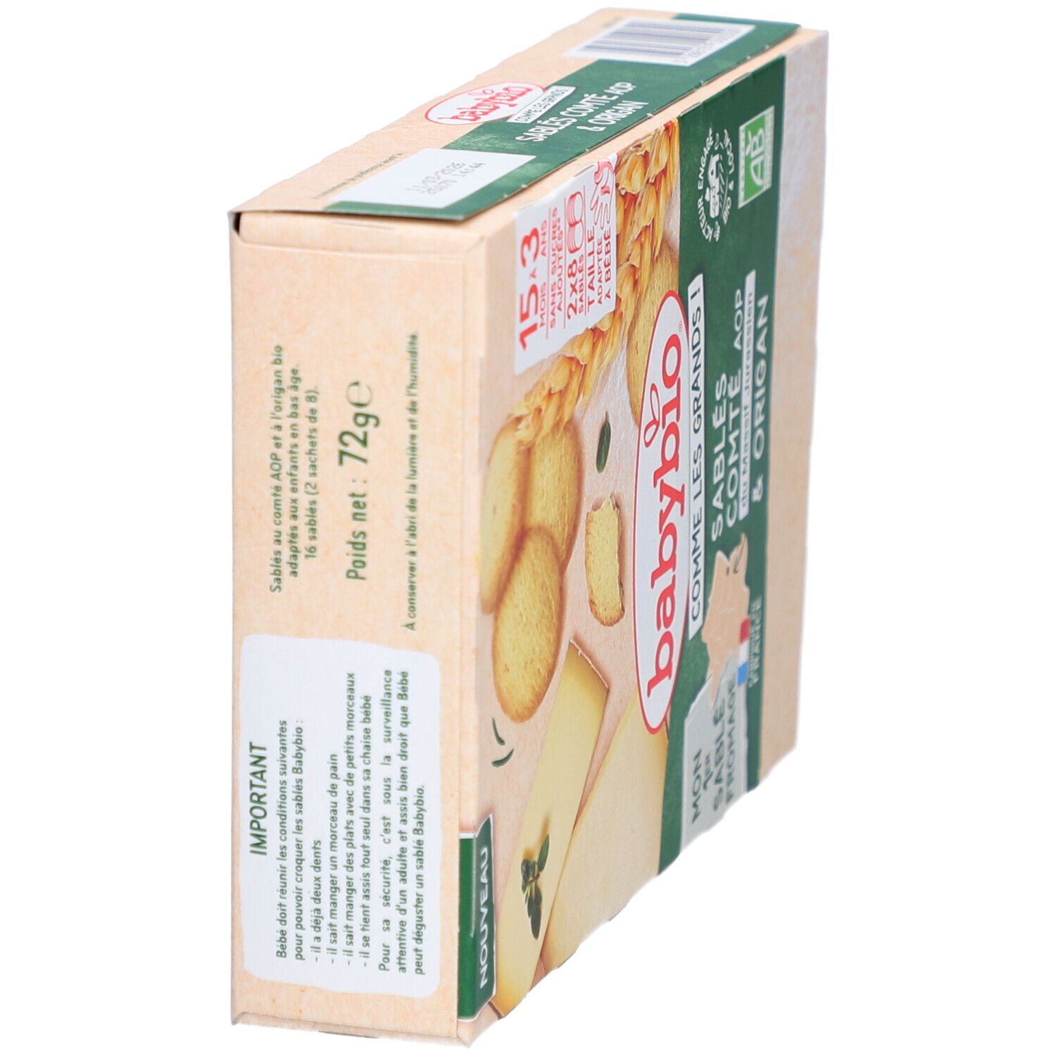 BABYBIO Sablé Comté AOP & Origan