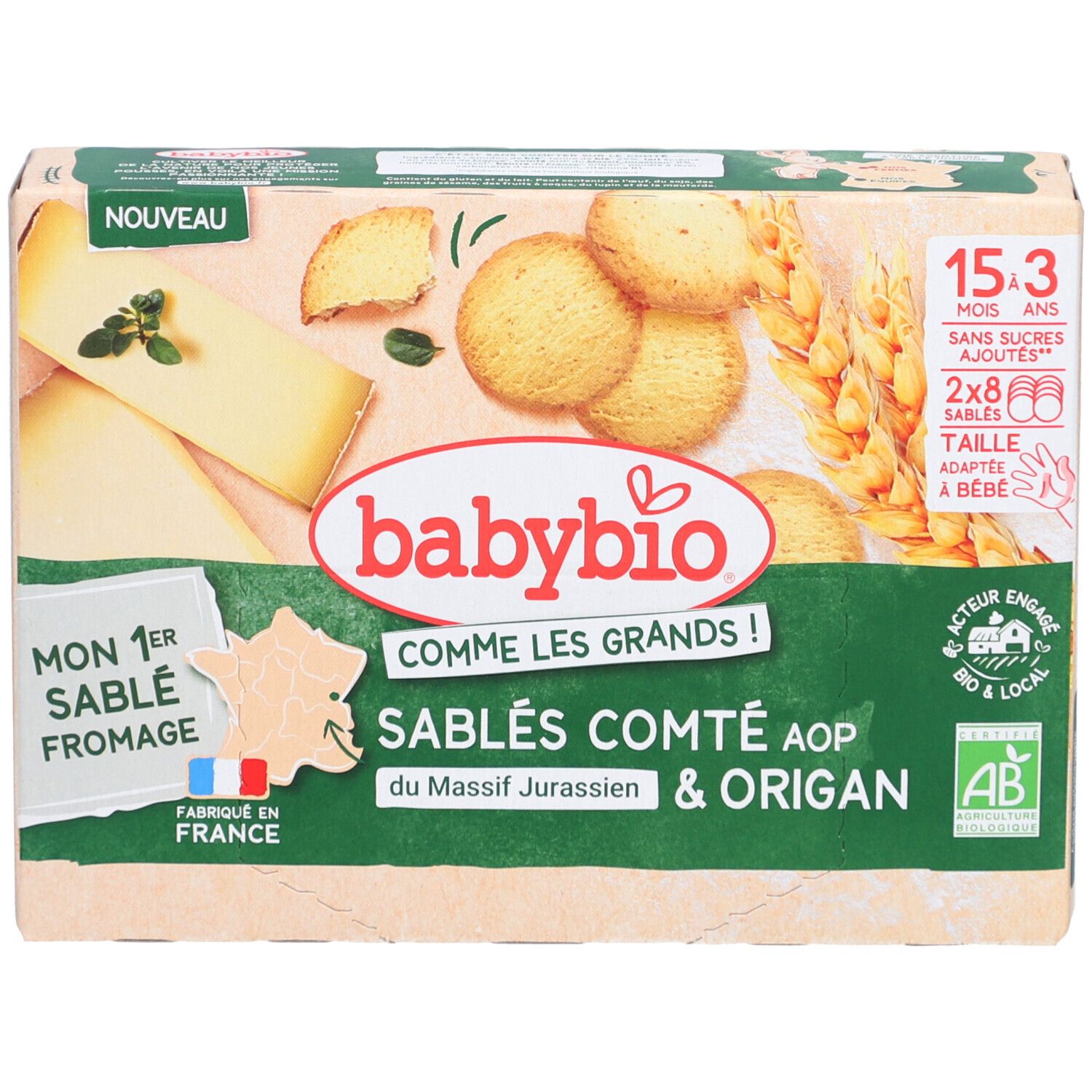 BABYBIO Sablé Comté AOP & Origan