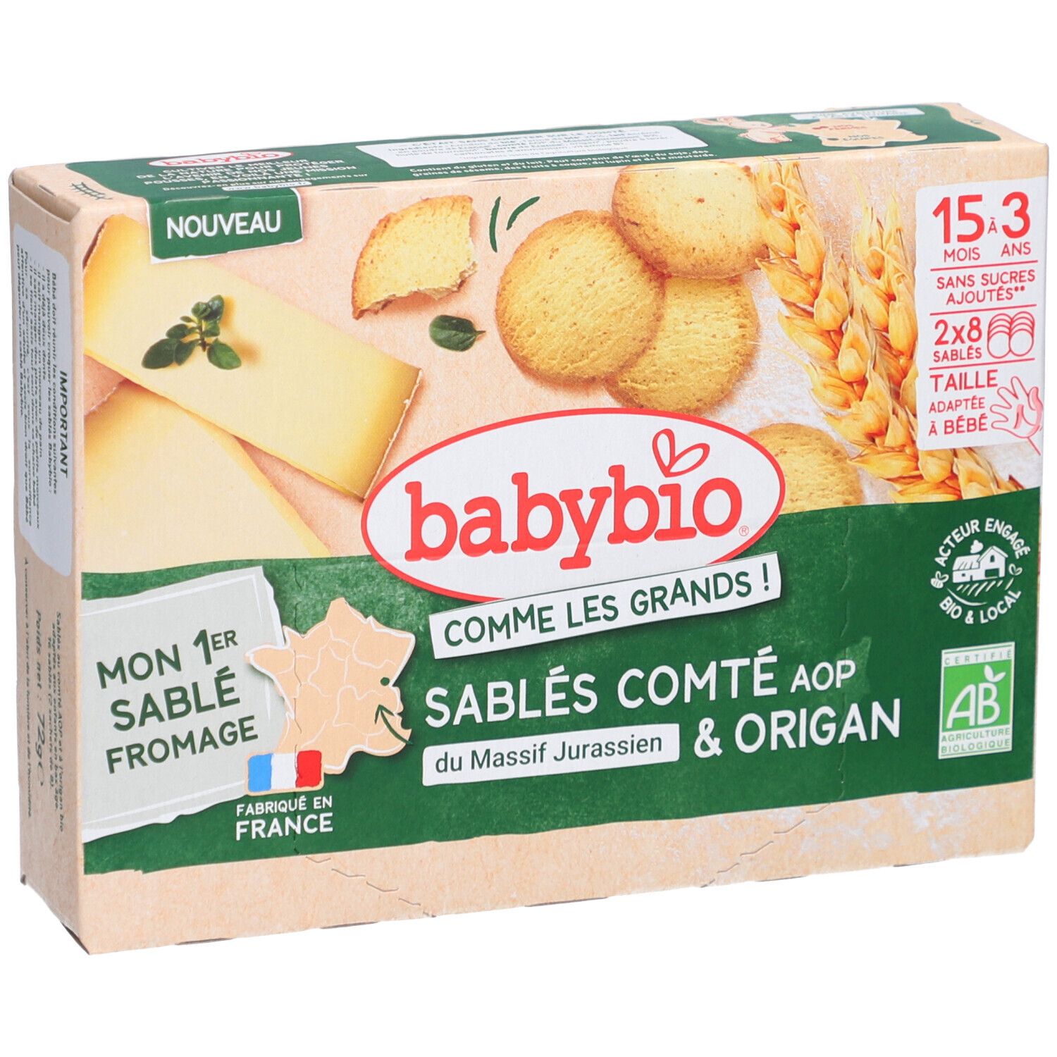 BABYBIO Sablé Comté AOP & Origan