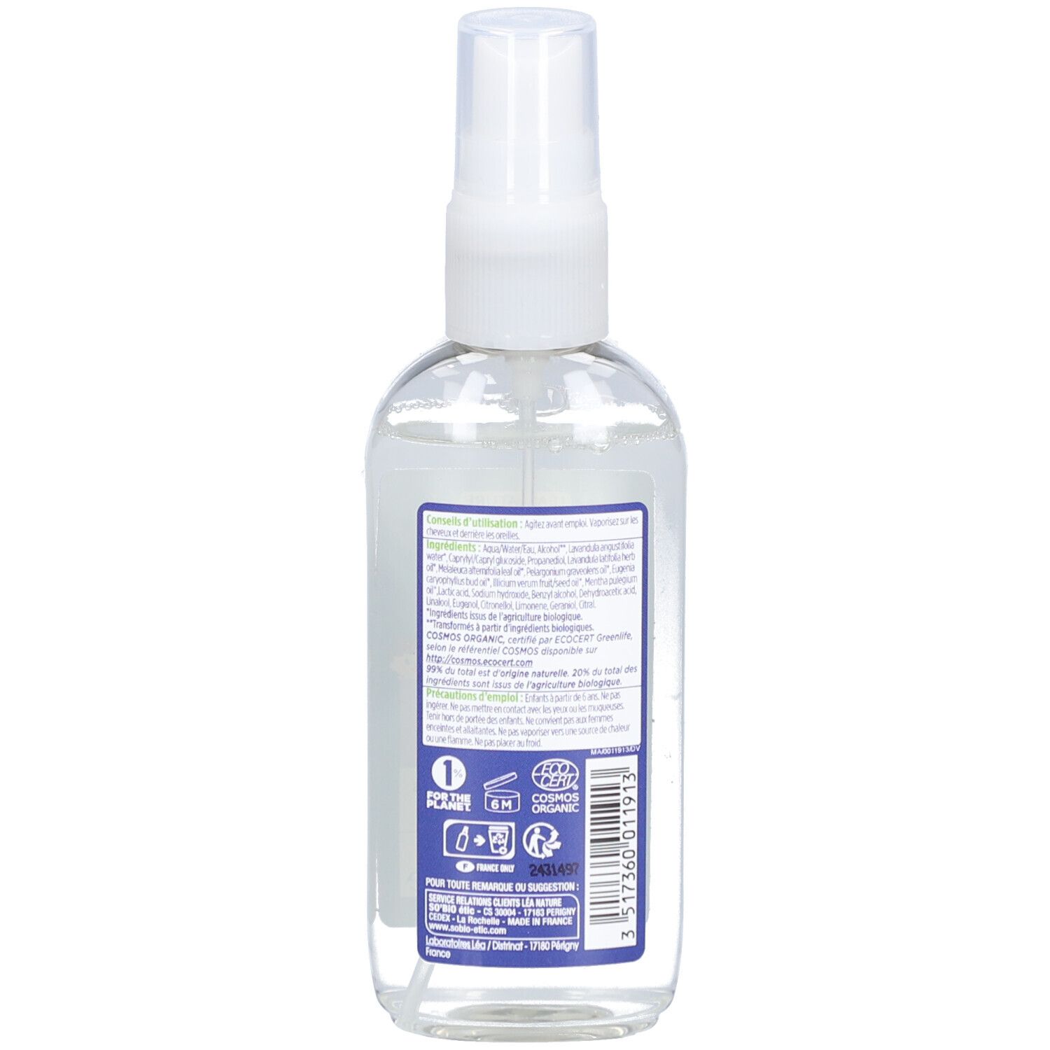 SO BIO ETIC Spray Apaisant des Ecoliers Lavande