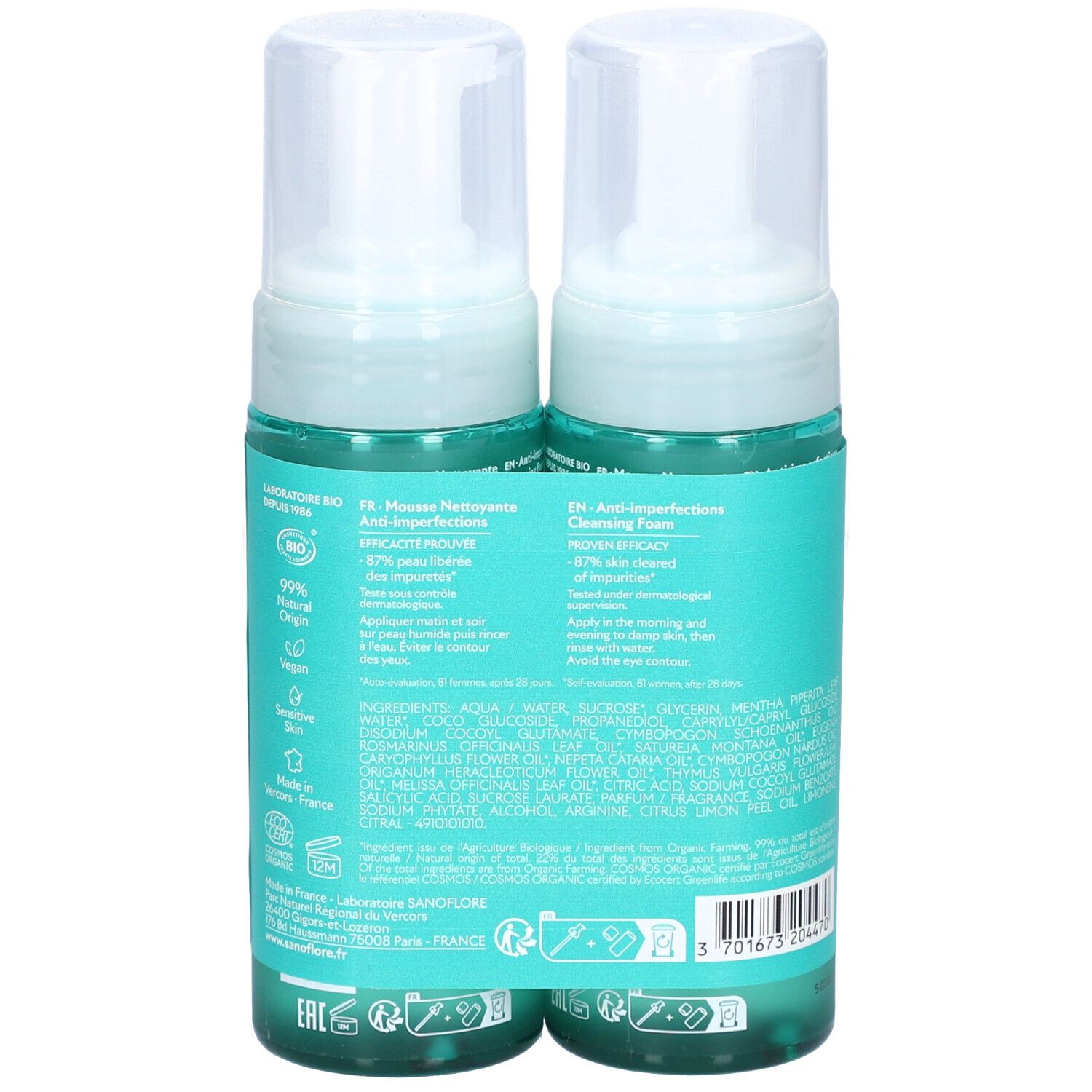 SANOFLORE Magnifica Mousse Nettoyant Anti-Imperfections x2