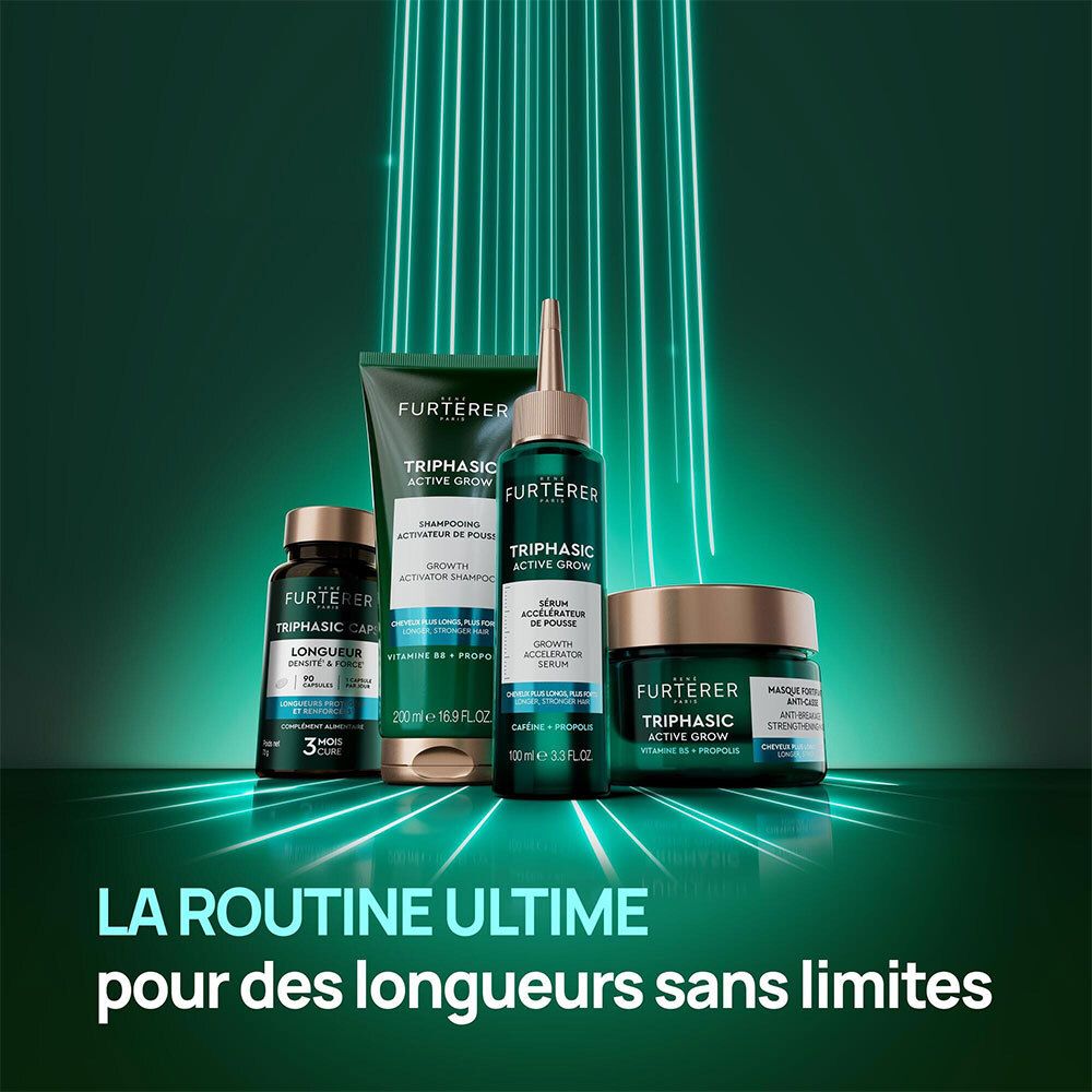 Différents produits. Texte: La routine ultime pour des longueurs sans limites.