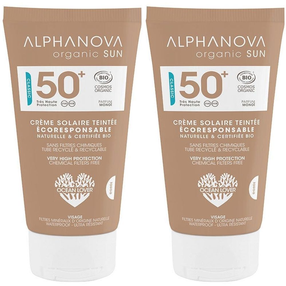 Alphanova CRÈME SOLAIRE TEINTÉE MEDIUM CERTIFIÉE BIO SPF 50+