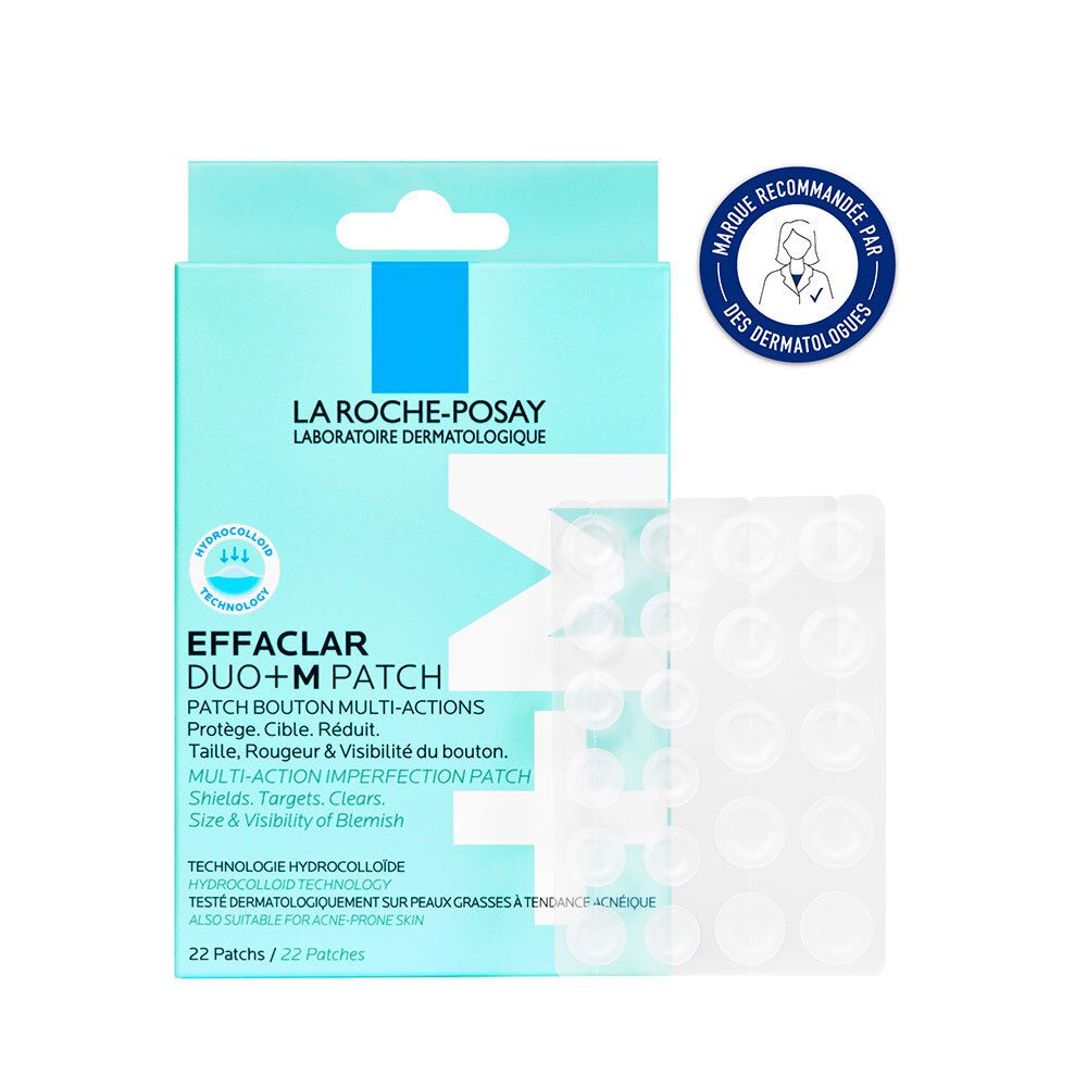 Boîte de patchs LA ROCHE-POSAY Effaclar Duo+ M. 22 patchs. Testé dermatologiquement.