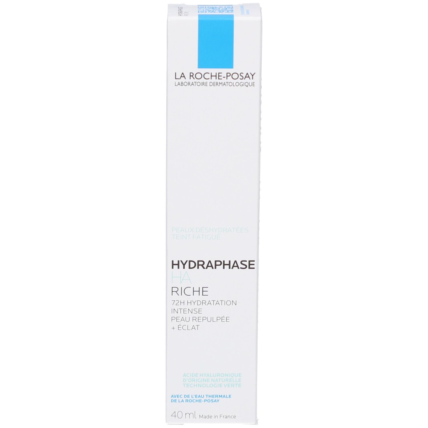 Emballage. Inscription: Hydraphase HA Riche. Texte: 72H Hydratation intense.