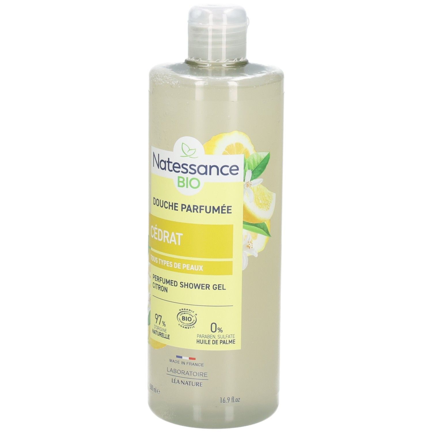 Natessance Bio Douche Gelée au Cédrat, 500ml.