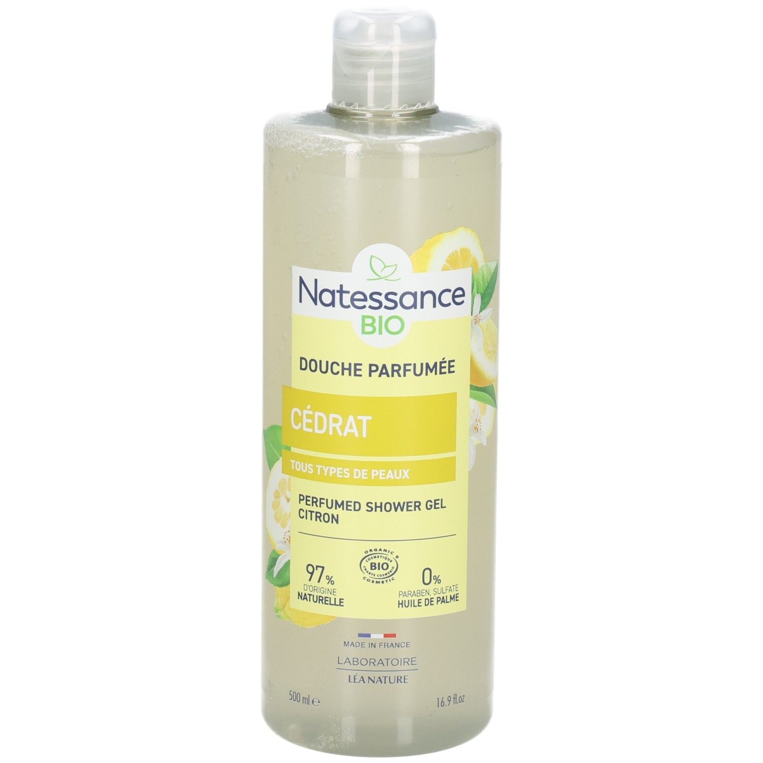 Natessance Bio Douche Gelée au Cédrat, 500ml.