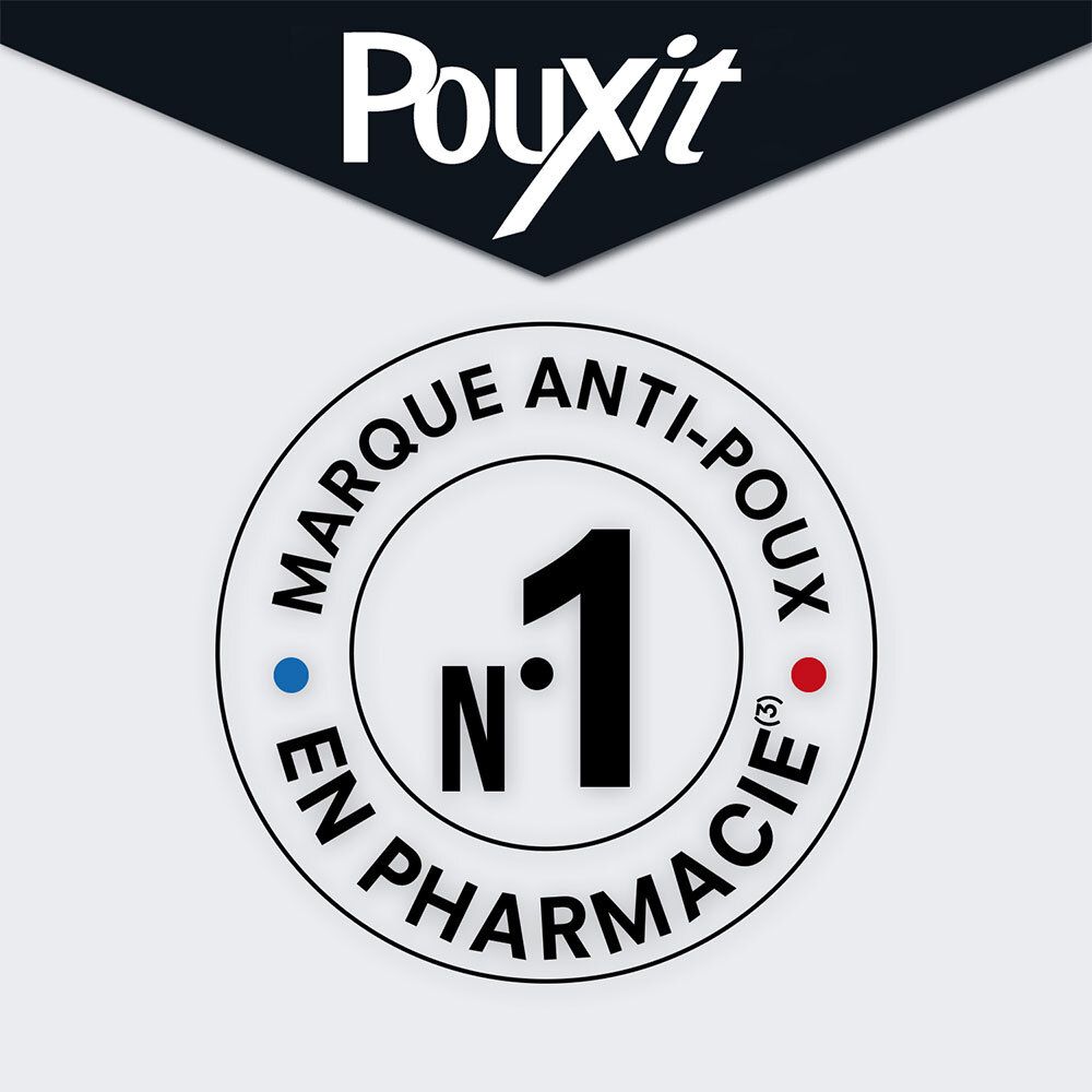 Logo rond avec texte: MARQUE ANTI-POUX N°1 EN PHARMACIE.
