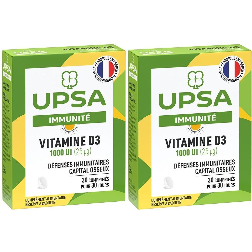 Complément alimentaire Vitamine UPSA Immunité Vitamine D3 1000 UI (25 µg) - 30 comprimés
