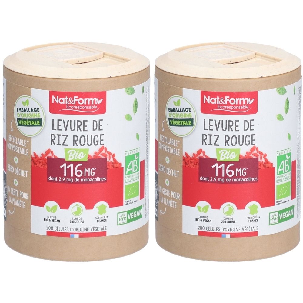 Nat&Form Levure de riz rouge Bio en gélules