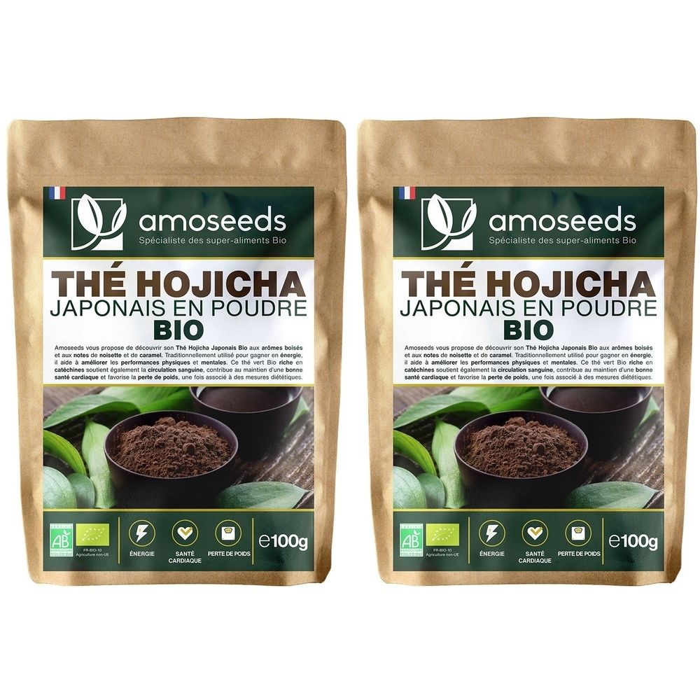 Amoseeds Thé Hojicha Japonais Bio en Poudre