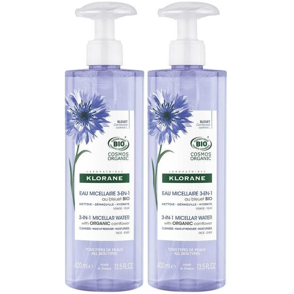 KLORANE Eau Micellaire 3-en-1 au bleuet bio