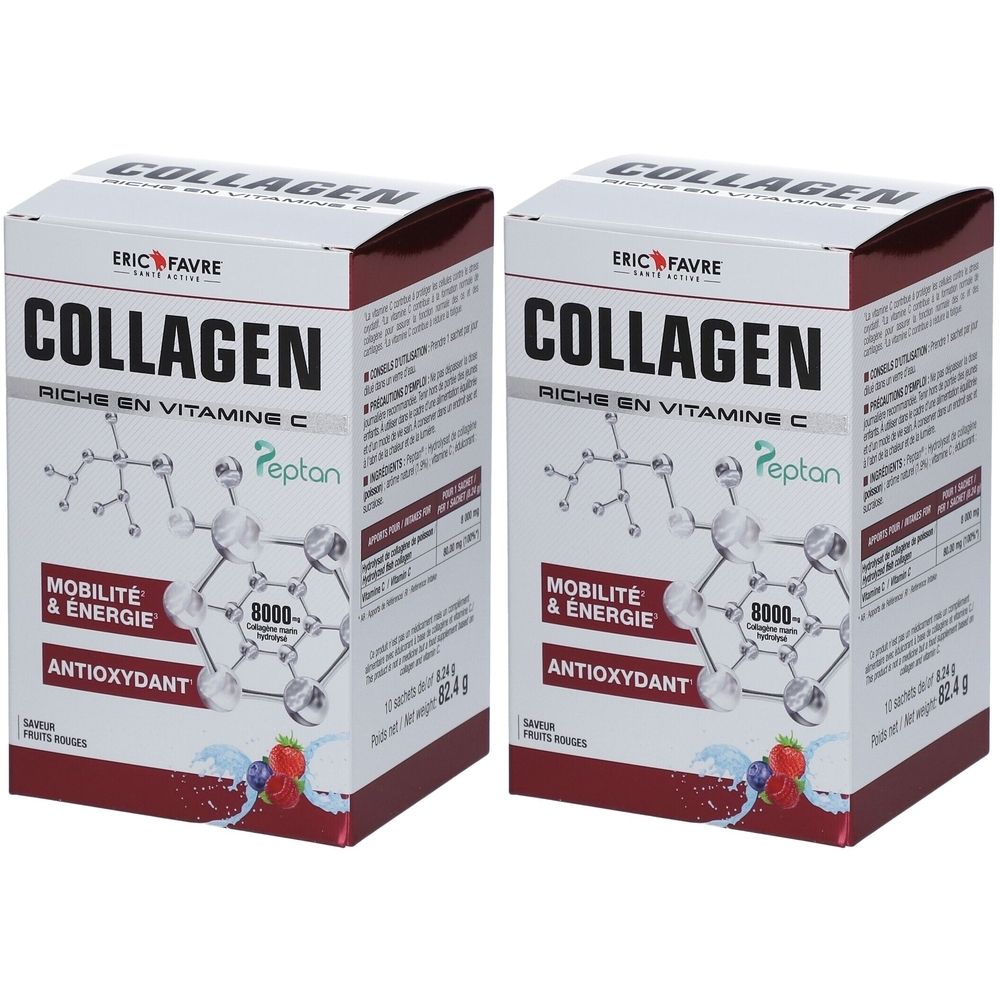 ERIC FAVRE Collagen Peptan en poudre - Collagène marin hydrolysé et enrichi en vitamine C