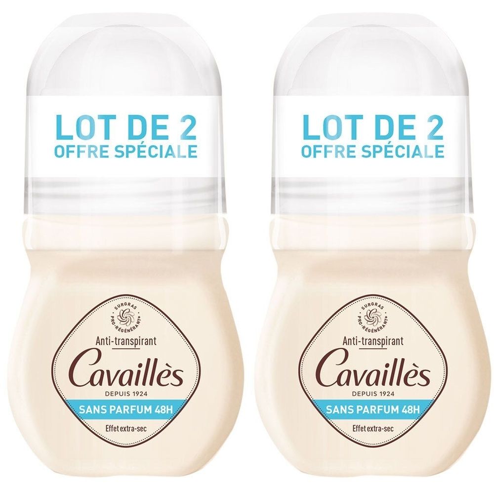 Rogé Cavaillès Anti-transpirant Sans Parfum 48h Roll-on Lot de 2