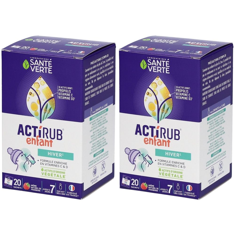 Santé Verte ACTIRUB® Sachets Enfant Goût Framboise