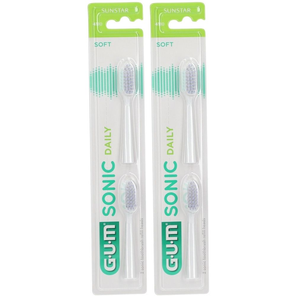 GUM® SONIC DAILY Brossette de rechange Blanc