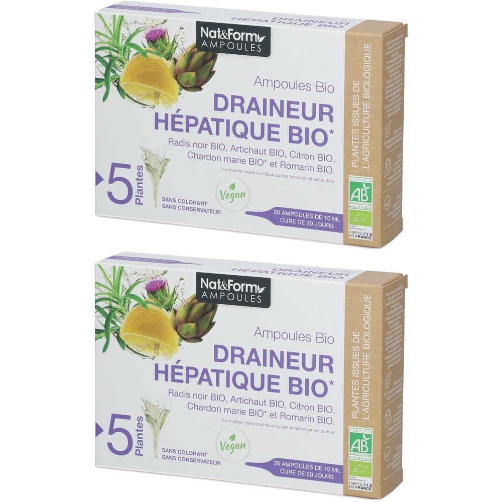 Nat & Form Ampoules Draineur hépatique BIO
