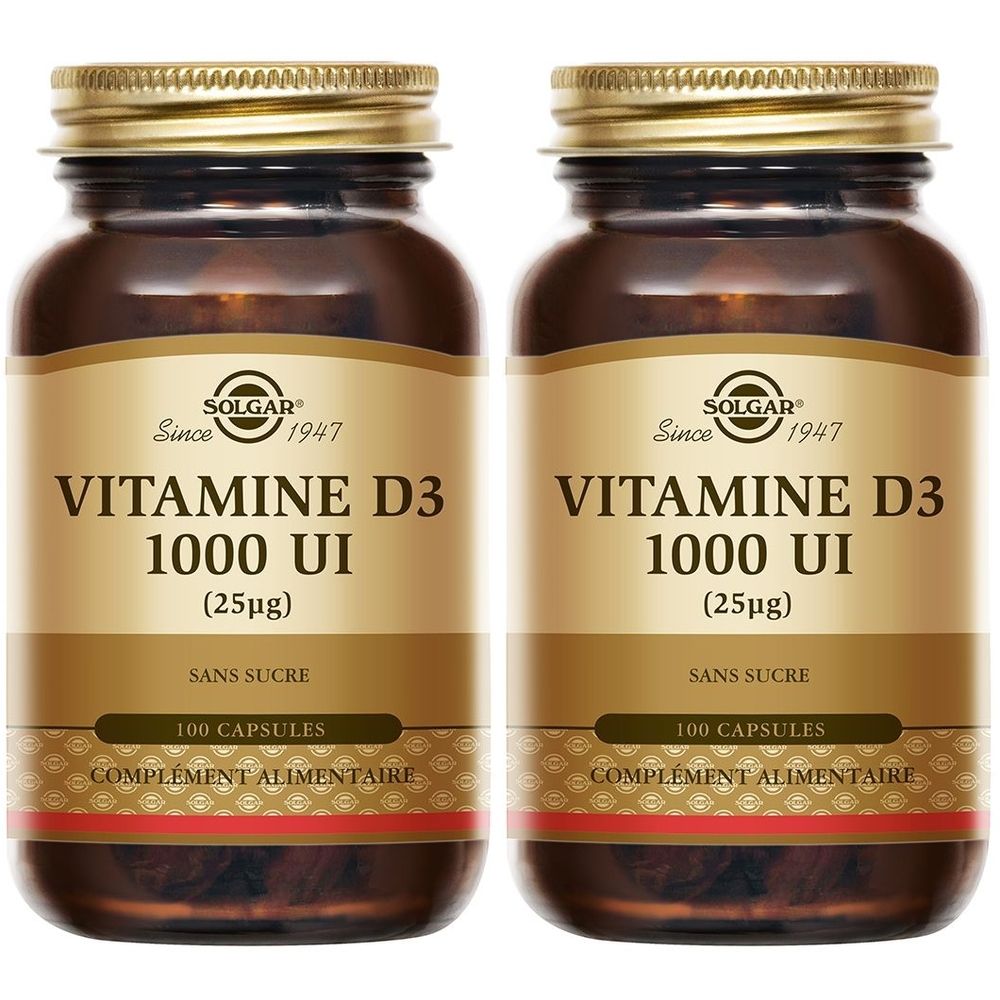 SOLGAR Vitamine D3 1000 UI - Défenses immunitaires - Immunité