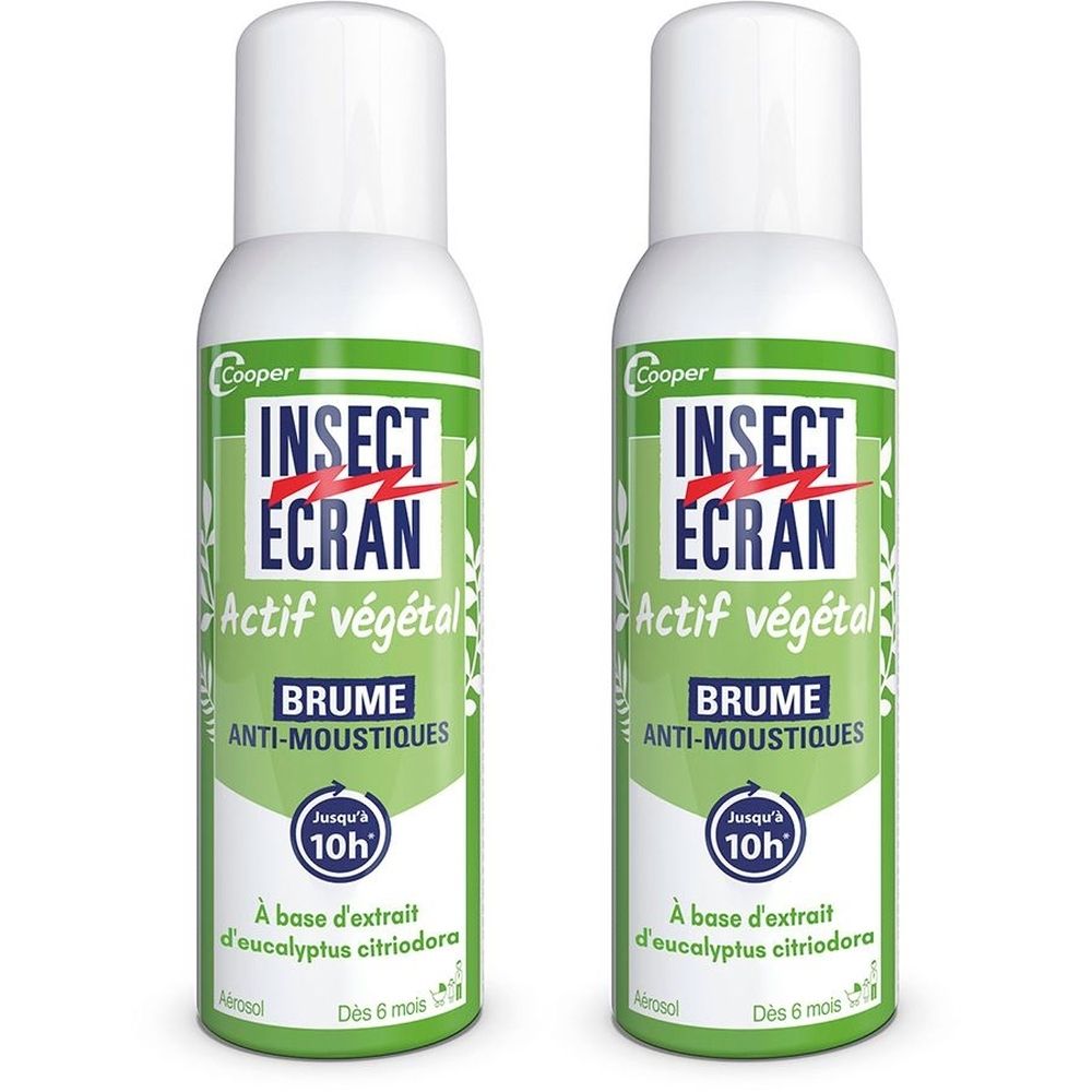 INSECT ECRAN - Brume Anti-Moustiques - Protection contre les piqûres de moustiques - Peau - Actif d'origine végétale - Aérosol - 100 ml