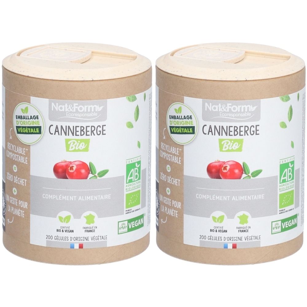 Nat&Form Canneberge Bio en gélules 200 gélules