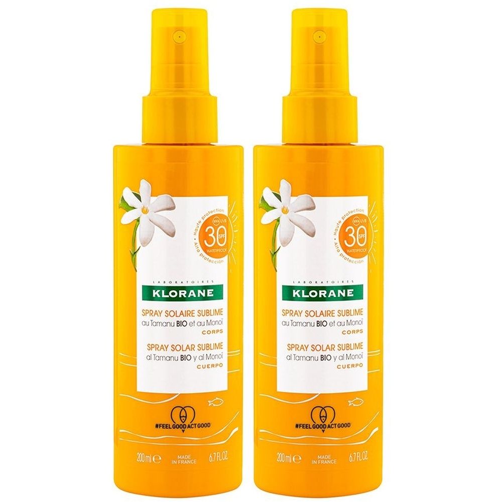 KLORANE Spray Solaire Sublime au Monoï et Tamanu BIO SPF30 Corps