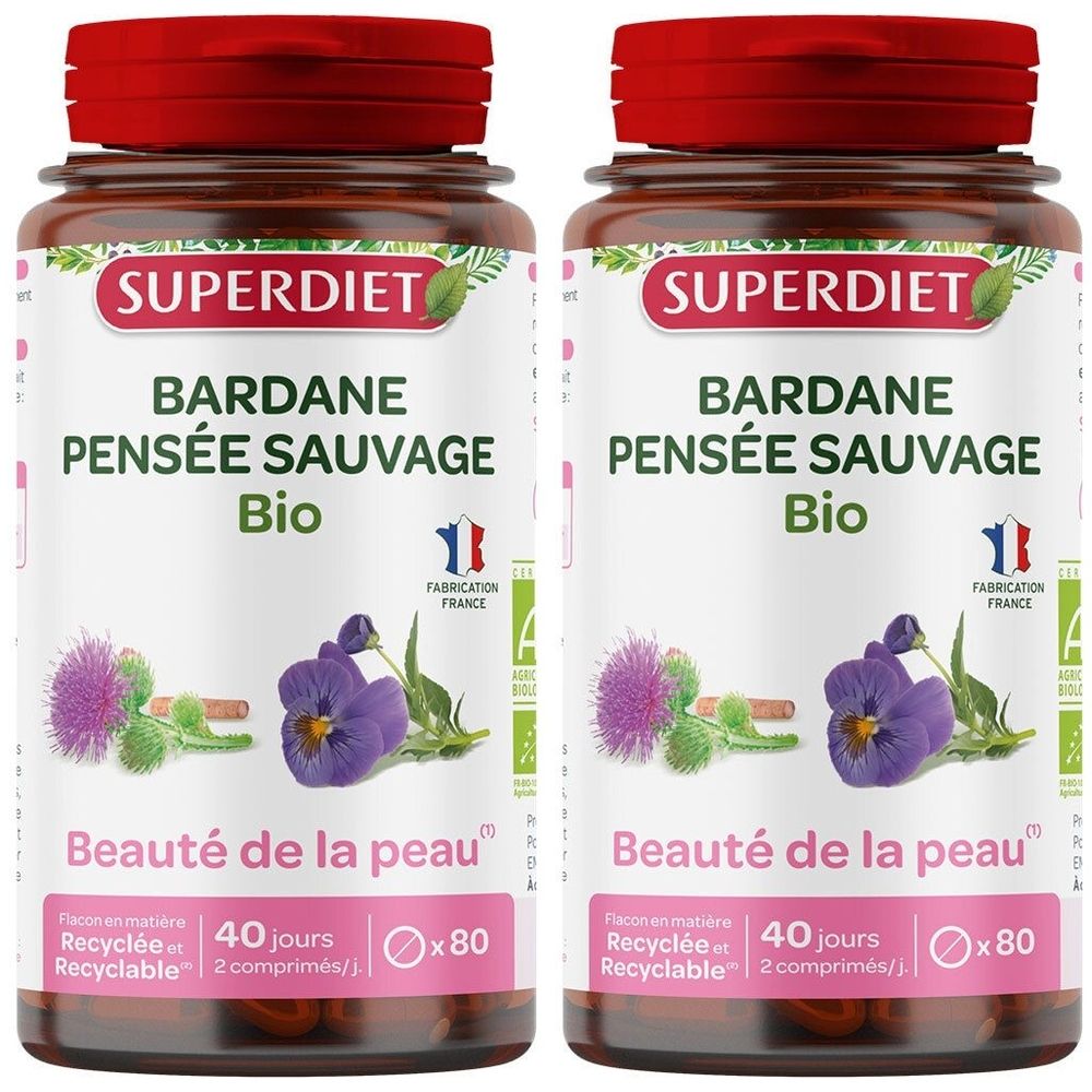 SUPERDIET Bardane Pensée sauvage Bio Beauté de la peau