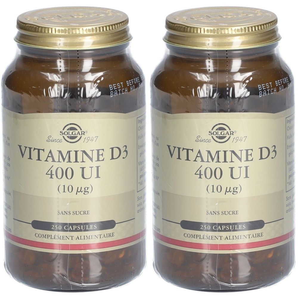 SOLGAR Vitamine D3 400 UI - Défenses immunitaires