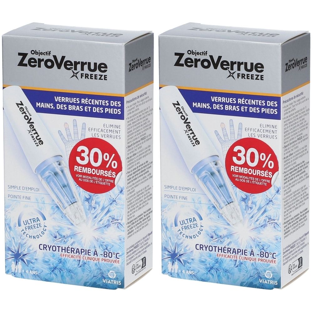 OBJECTIF ZEO VERRUE - Freeze - Verrues récentes des mains, bras et pieds - Cryothérapie -80°C - Elimine efficacement les verrues - Efficacité clinique prouvée - 1 unité