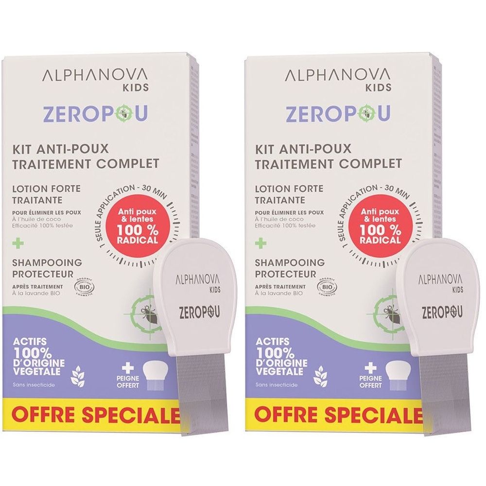 Alphanova KIT ANTI-POUX TRAITEMENT COMPLET ZEROPOU | ALPHANOVA KIDS