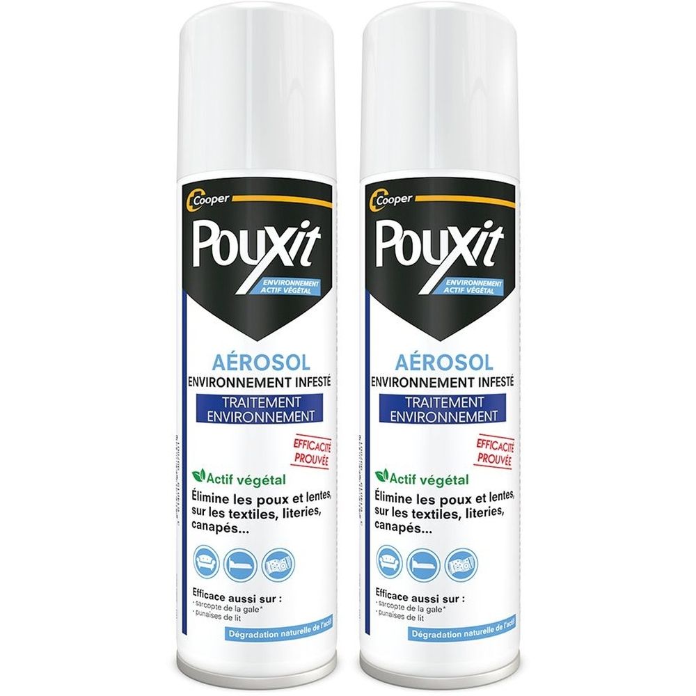 POUXIT - Aérosol anti punaises de lit environnement actif végétal - Traitement de l'environnement infesté - 150 ml