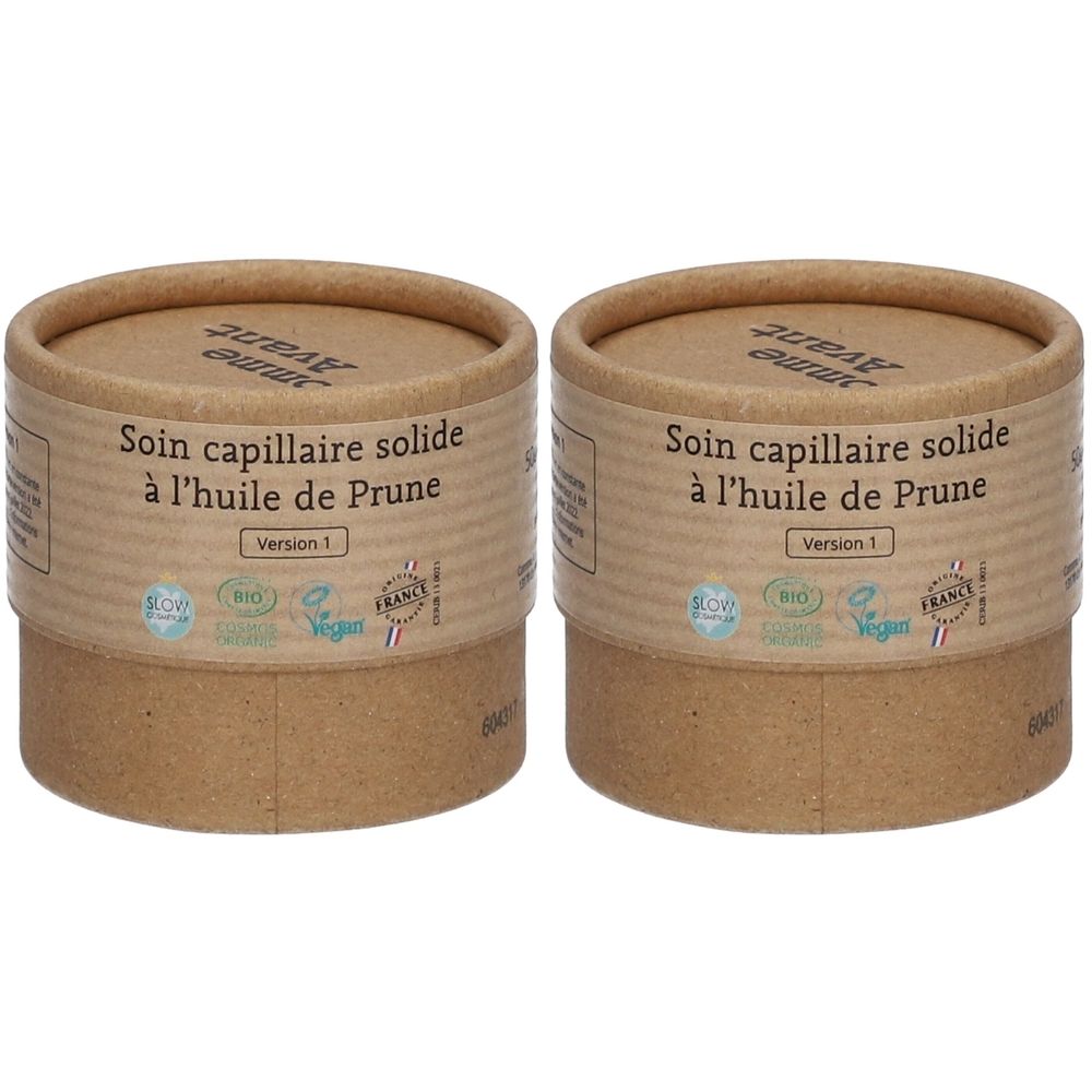 Comme Avant Soin capillaire solide bio à l'huile de prune sans parfum