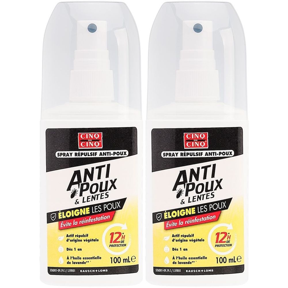 CINQ SUR CINQ  Spray Répulsif Anti-Poux & Lentes