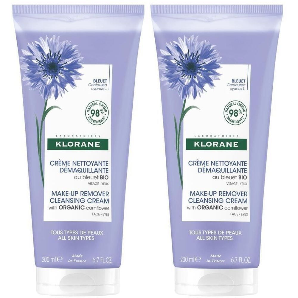 KLORANE Crème nettoyante démaquillante au bleuet bio