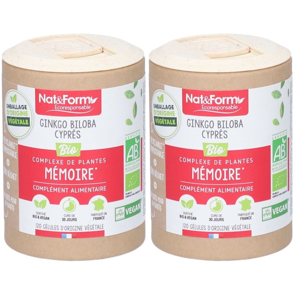 Nat&Form Ginkgo biloba Cyprès Bio en gélules