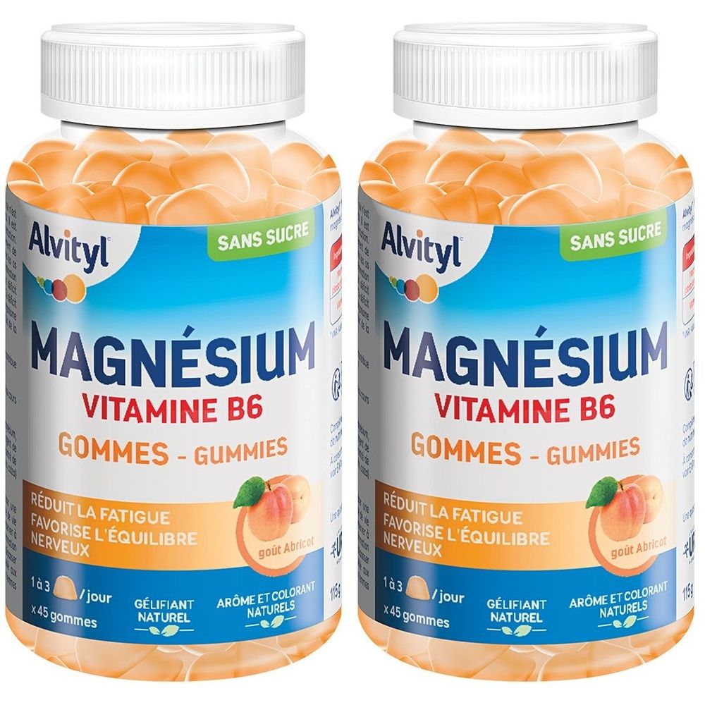 ALVITYL Magnésium  Vitamine B6 Gommes Abricot