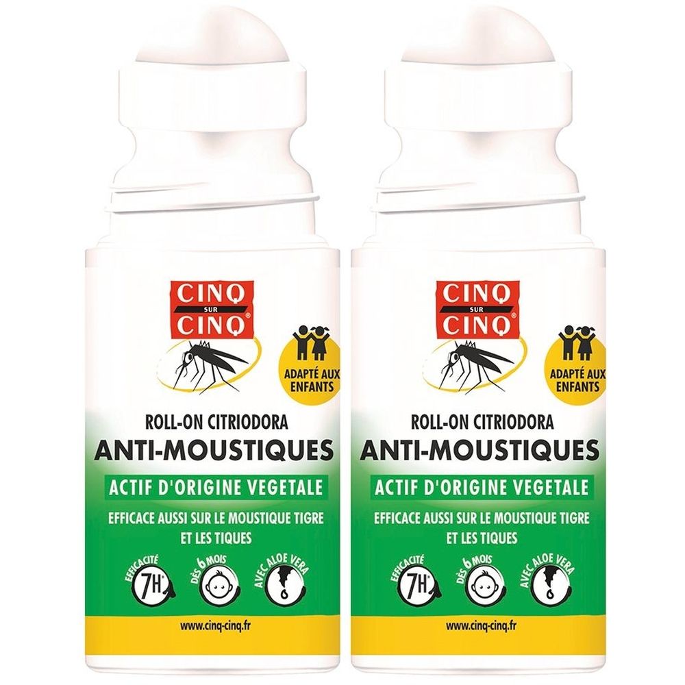 CINQ SUR CINQ Roll-on Anti-Moustiques Citriodora- Actifs d'Origine Végétale