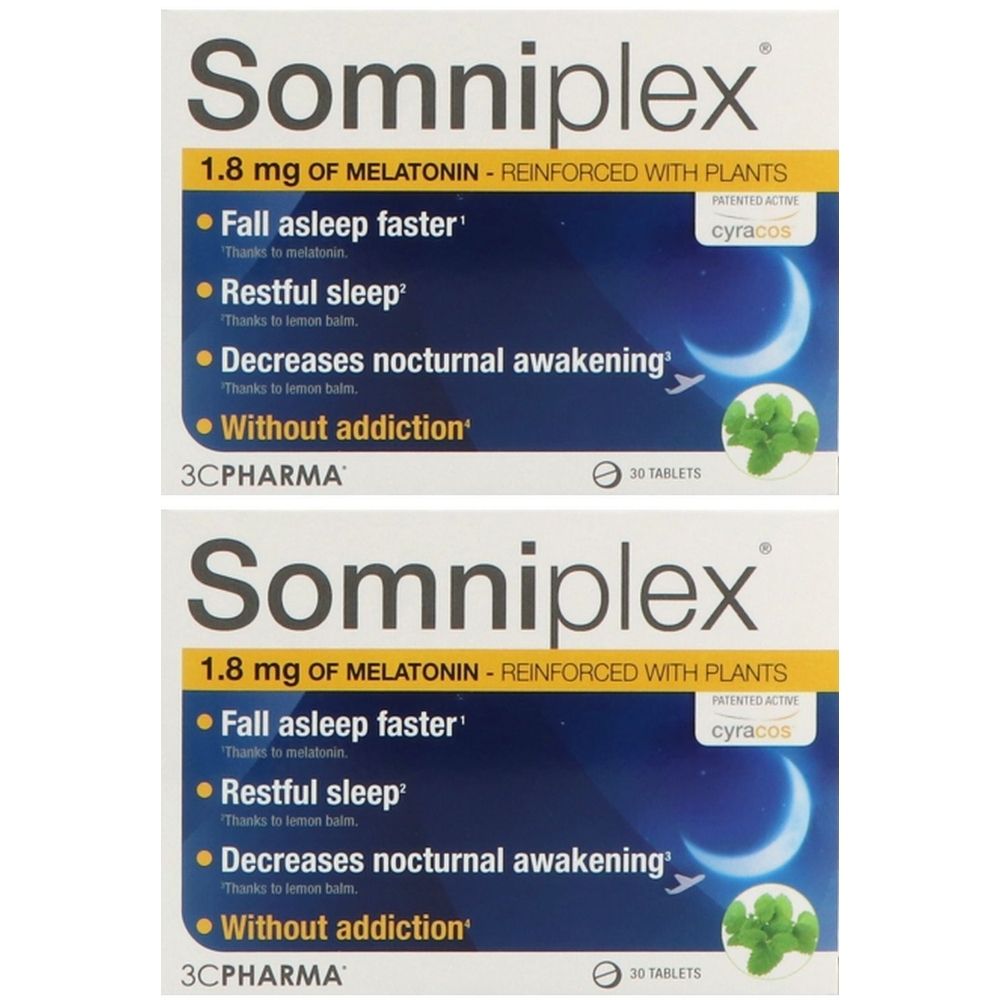 Somniplex 1,8 mg de Mélatonine Renforcé avec des Plantes