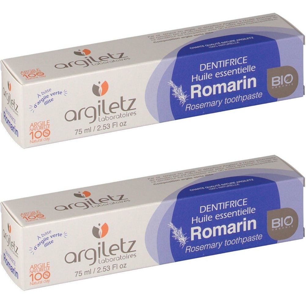 ARGILETZ DENTIFRICE BIO - Dentifrice à l'huile essentielle de romarin