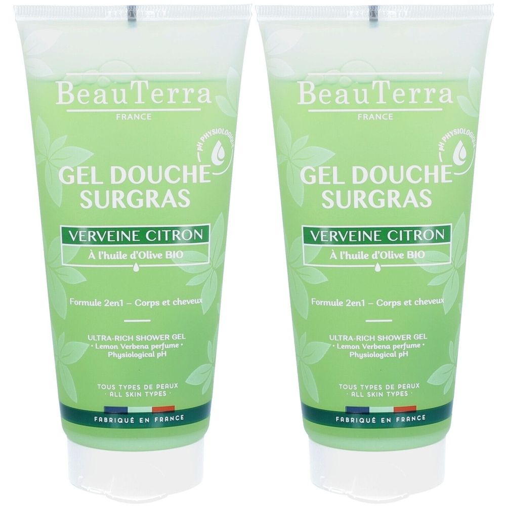 BeauTerra Gel Douche Surgras - Verveine Citron