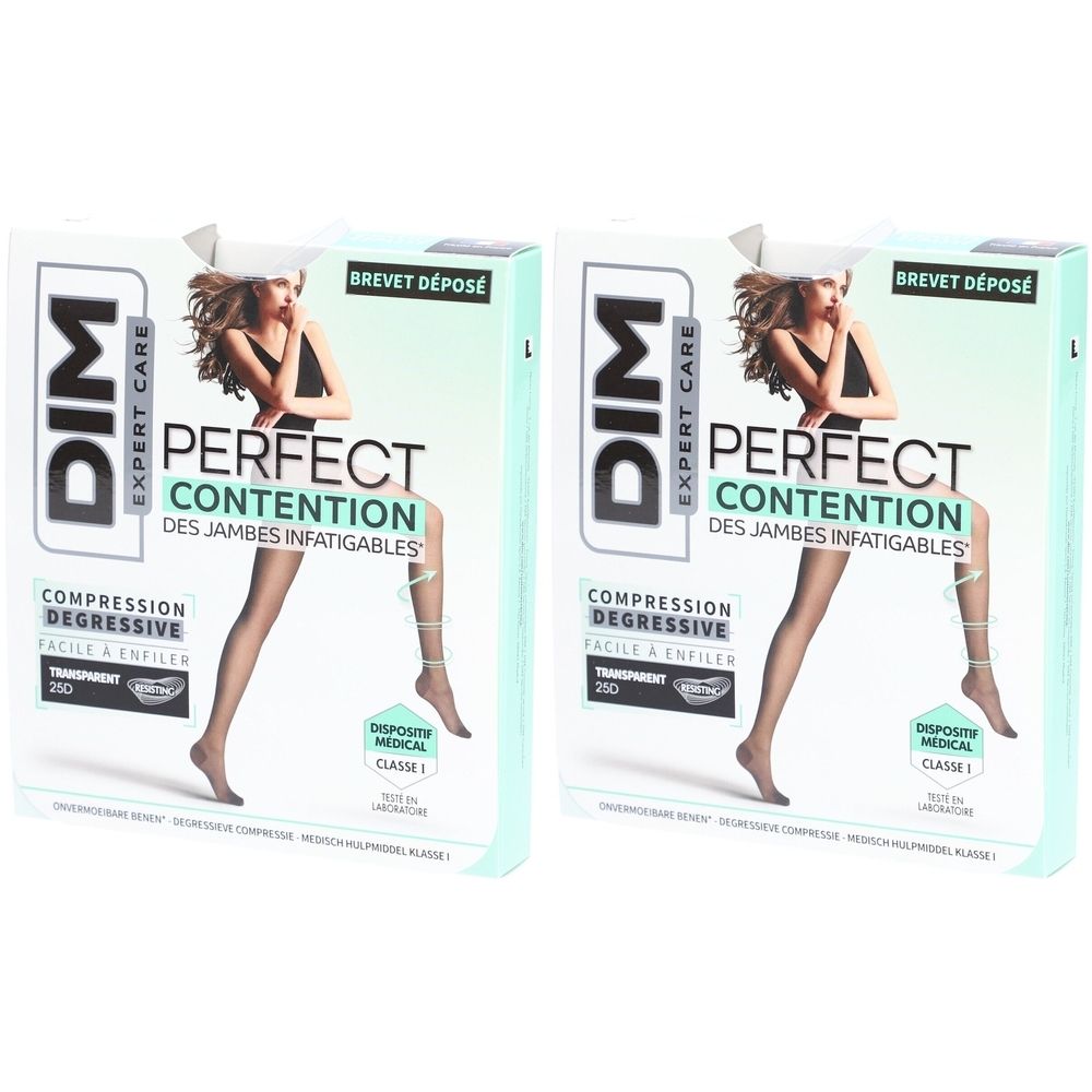 DIM Perfect Contention - Collants transparents 25D - Noir - Taille 4