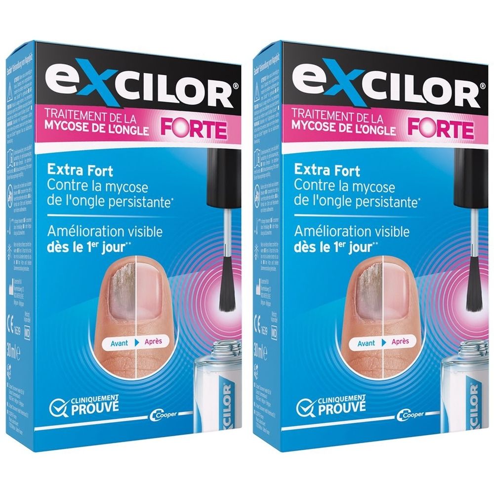 EXCILOR - Solution Forte - Traitement mycose de l'ongle - Traitement tardif ou mycose de l'ongle avancée - 30 ml