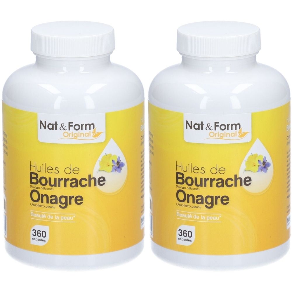 Nat&Form Huiles de bourrache/onagre en capsules