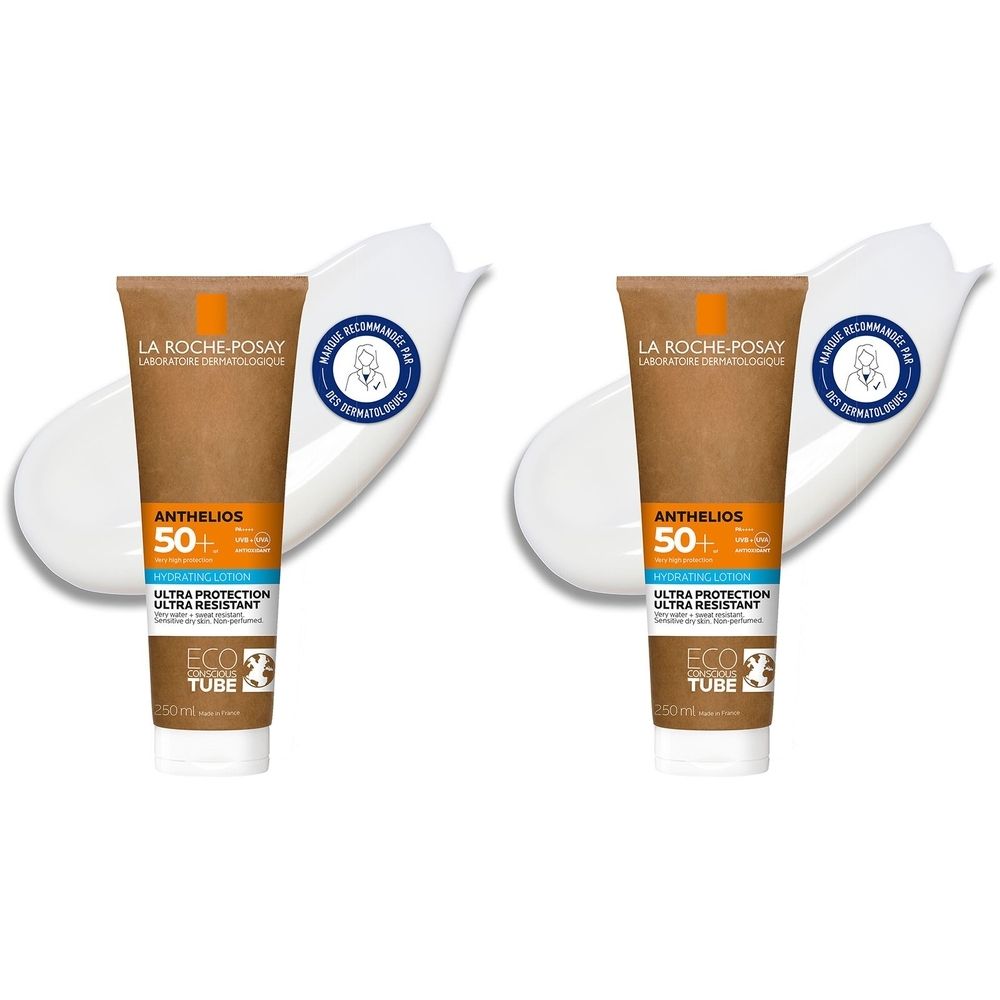 Anthelios Crème Solaire en Lait Hydratant Corps SPF50+ Sans Parfum 250ml Tube Eco-Responsable