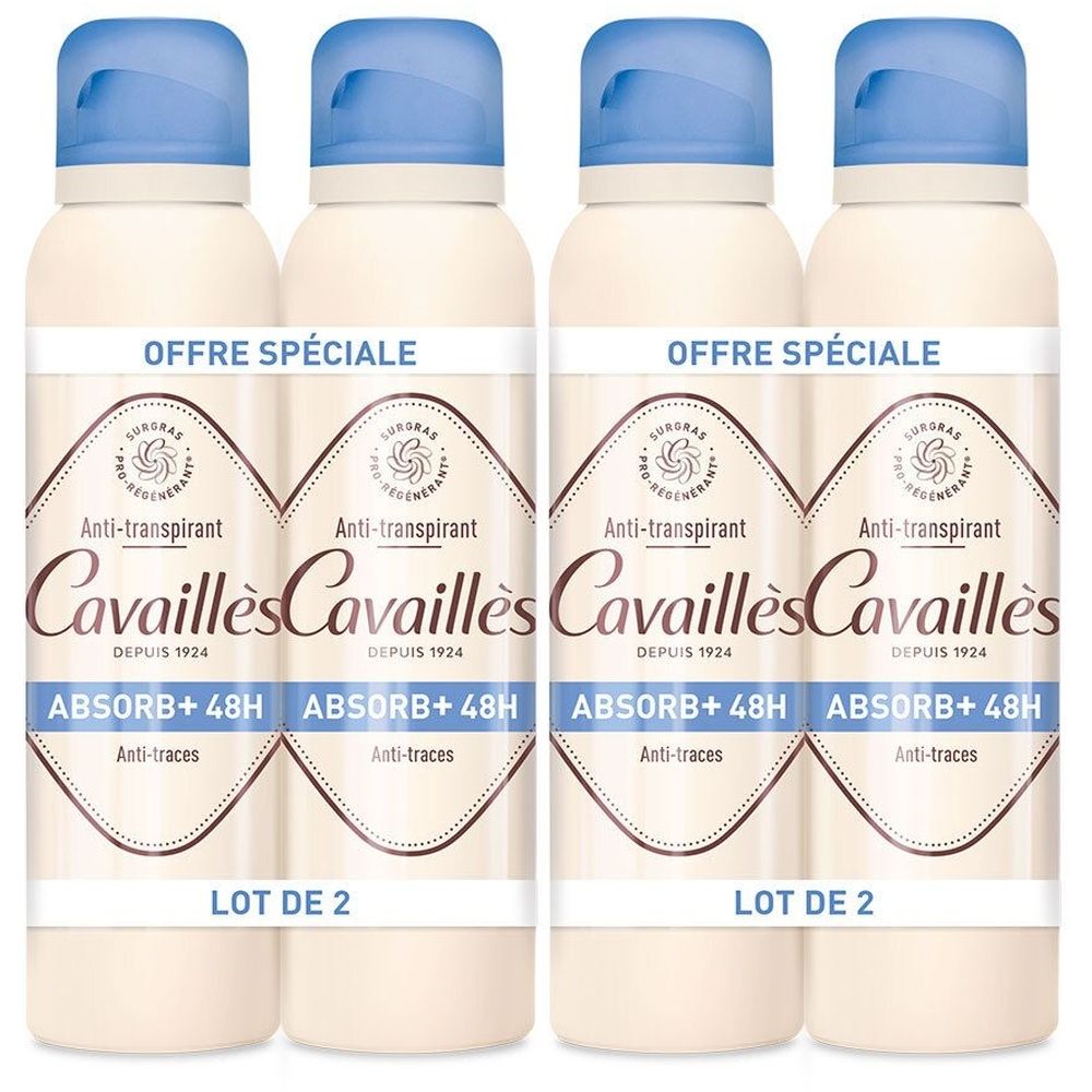 Rogé Cavaillès Anti-transpirant Absorb+ 48h Spray Lot de 2