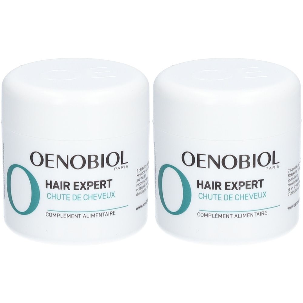 OENOBIOL HAIR EXPERT Chute de Cheveux - Nouvelle formule concentrée - Chute de cheveux- Favorise la croissance - Préserve la densité des cheveux - Complément alimentaire 60 capsules - Programme 1 mois
