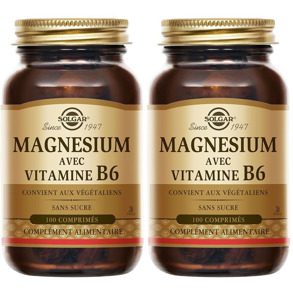 SOLGAR Magnésium avec Vitamine B6 - Réduction de la fatigue - Energie