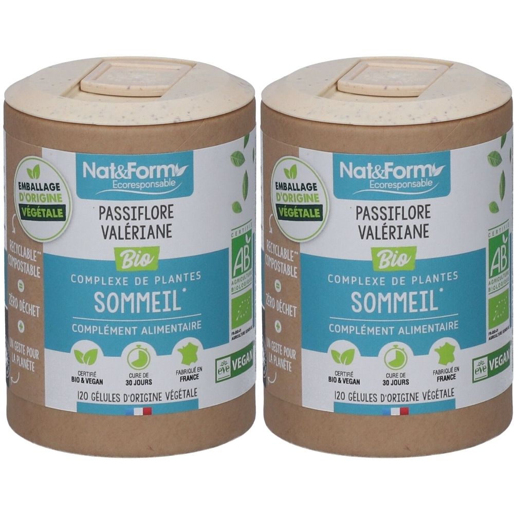 Nat&Form Passiflore Valériane Bio en gélules