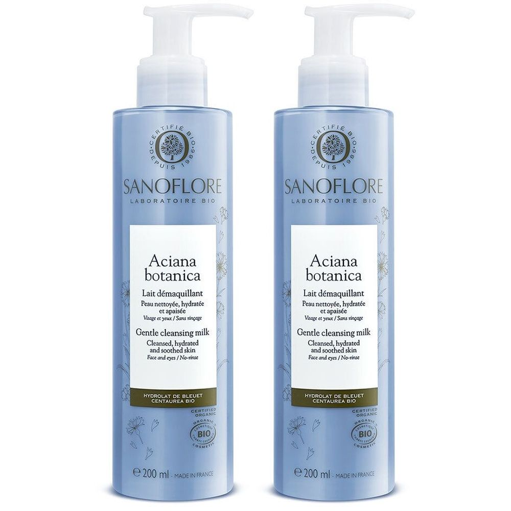 SANOFLORE Aciana botanica Lait démaquillant visage et yeux certifié Bio 200ml