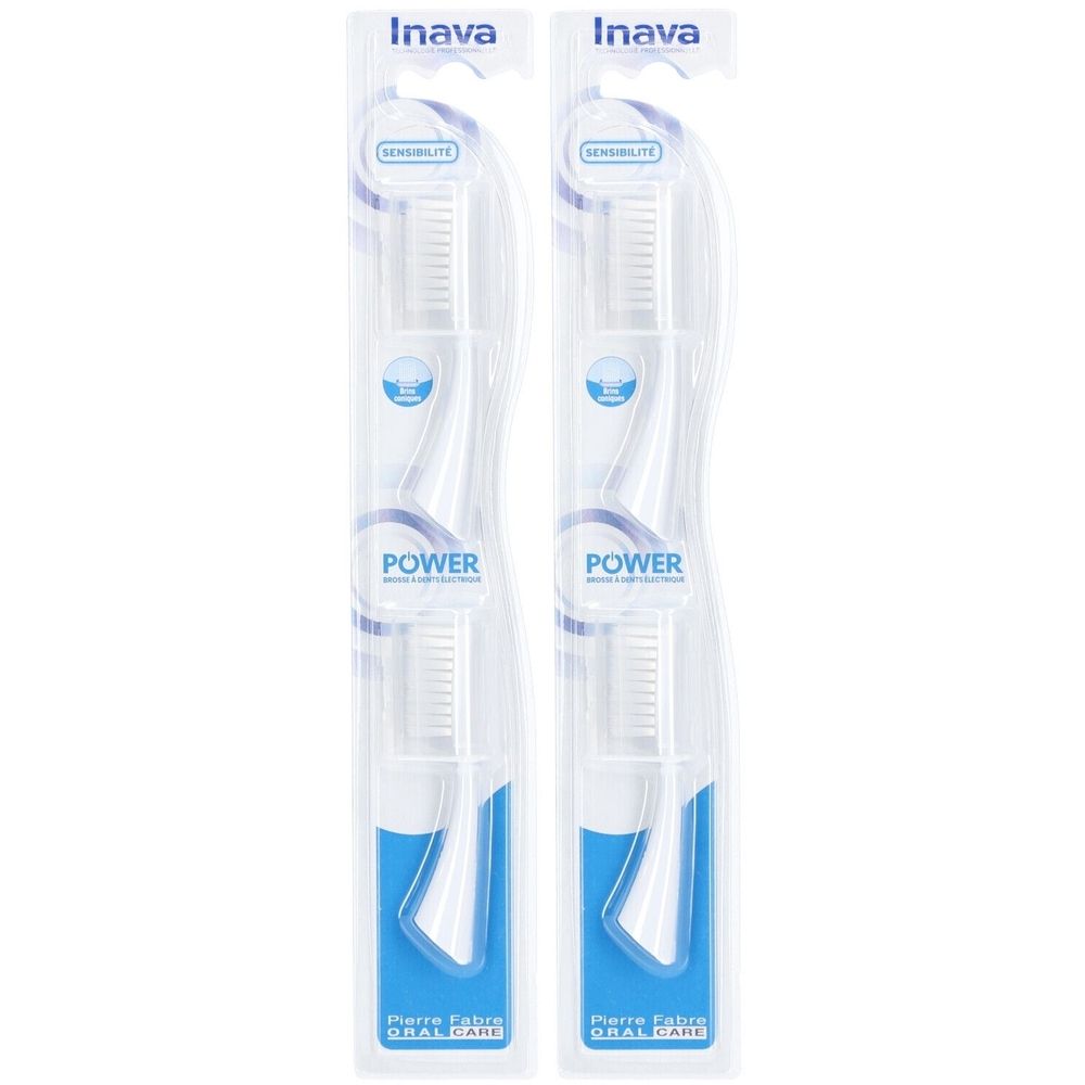 INAVA Sensibilité Têtes de brosse à dents électrique de rechange - Blanc