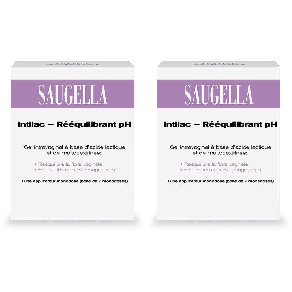 Saugella Intilac - Gel vaginal - Rééquilibrant pH, Rééquilibre Immédiat de la Flore Vaginale et Soutien des Lactobacilles, élimine les mauvaises odeurs Boite de 7 tubes Applicateurs - Monodoses